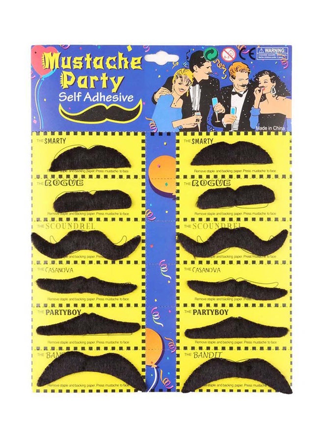 12-Piece Self Adhesive Funny Fake Mustache 