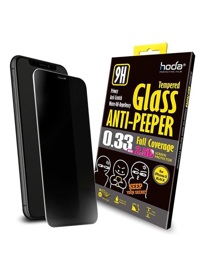 Kingstore - hoda Screen Protector for iPhone Xs/iPhone X Tempered Glass Privacy Anti-Peeper 2.5D Full Coverage Black, 9H Hardness - Image 1