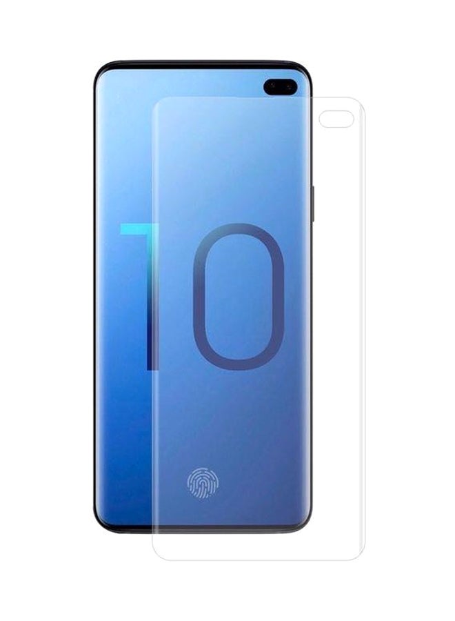 كينج ستور لاصقة حماية للشاشة HD بتصميم ثلاثي الأبعاد مقوس بالكامل بتقنية الثني الحراري لهاتف جالاكسي S10 بلس