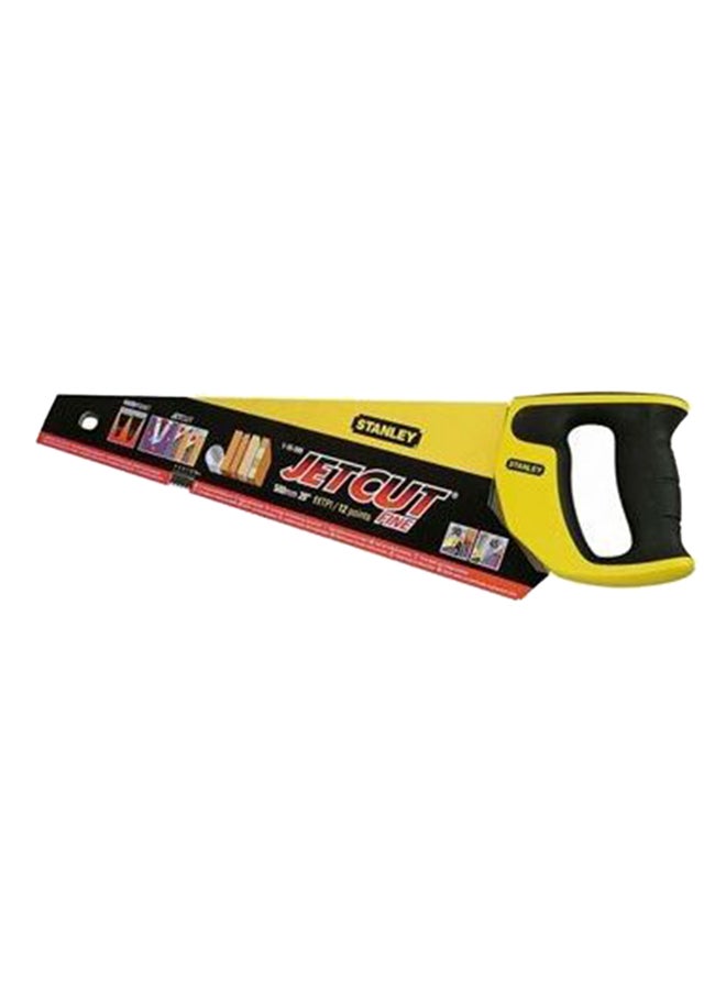 Stanley Jet Cut Fine Handsaw Silver/Black/Yellow 18inch 