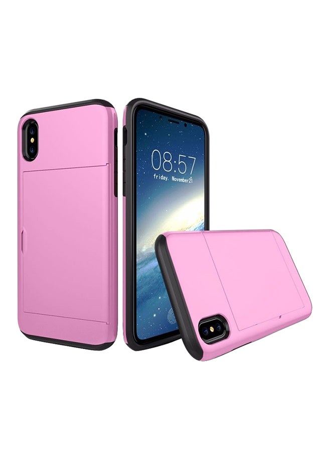 EHOME Thin Credit Card Holder Wallet Slim Slide Phone Case Cover For iPhone XR Pink 