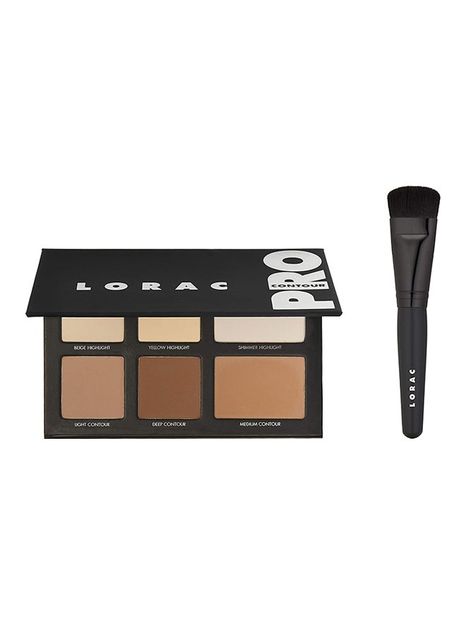 Lorac Pro Contour Palette Plus Contour Brush, Multi