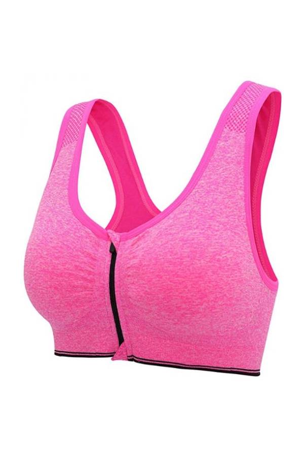 Generic Women's Zip Front Sports Bra Active Yoga Girl Sports Bras with Adjustable Strap for Yoga Running, Size L  - Image 1