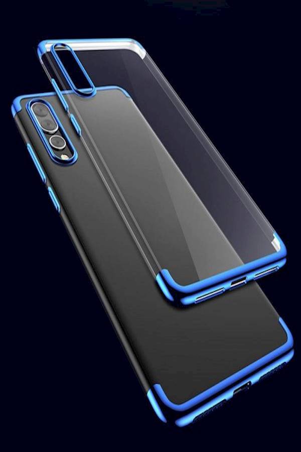 Blue Plating Three-Stage TPU All-Inclusive Transparent Soft Shell Drop Protection For Huawei P20
