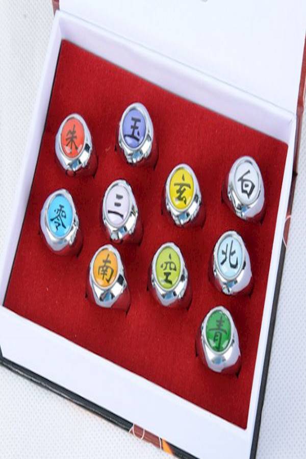 Cartoon Comic Naruto Ring Tissue Ring Set Cosplay Props Unisex  - Image 1