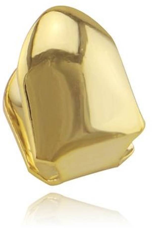 Gold Plated Small Single Tooth Cap Hip Hop Teeth Plain Solid Bling Slugs  - Image 1