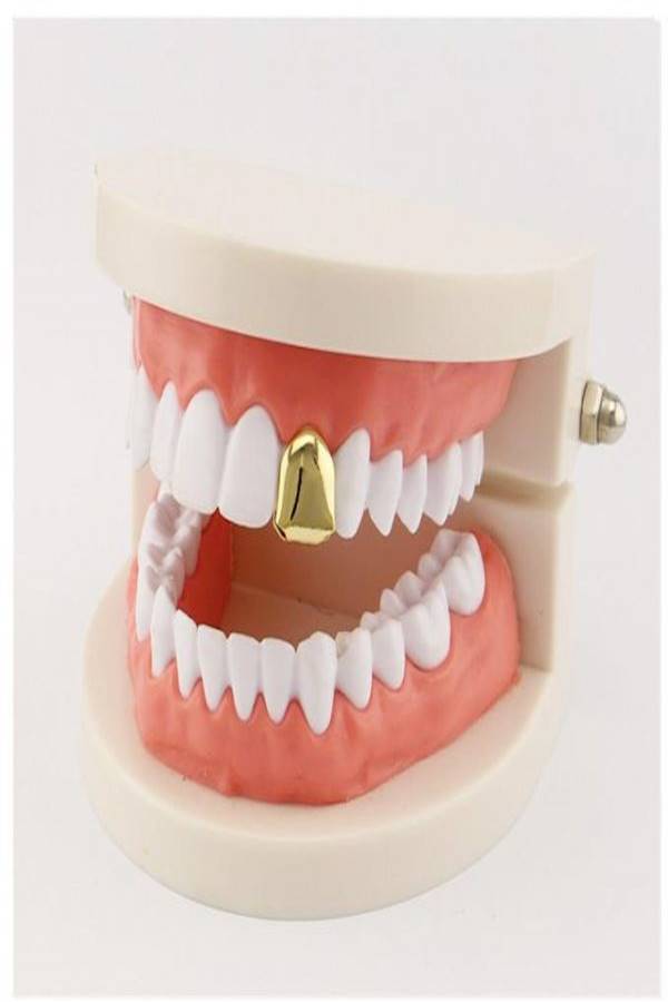 Gold Plated Small Single Tooth Cap Hip Hop Teeth Plain Solid Bling Slugs  - Image 3