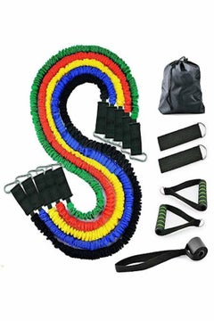 11Pcs Resistance Band Set, Heavy Duty Exercise Equipment With Cloth Cover, Door Anchor, Ankle Band And Resistance Band Carrying Case
