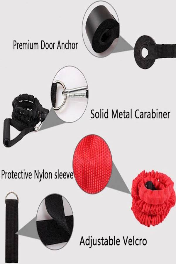 Generic - 11Pcs Resistance Band Set, Heavy Duty Exercise Equipment With Cloth Cover, Door Anchor, Ankle Band And Resistance Band Carrying Case - Image 1