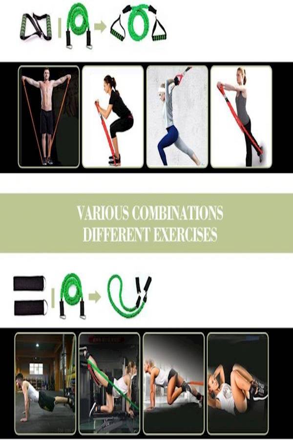 Generic - 11Pcs Resistance Band Set, Heavy Duty Exercise Equipment With Cloth Cover, Door Anchor, Ankle Band And Resistance Band Carrying Case - Image 1