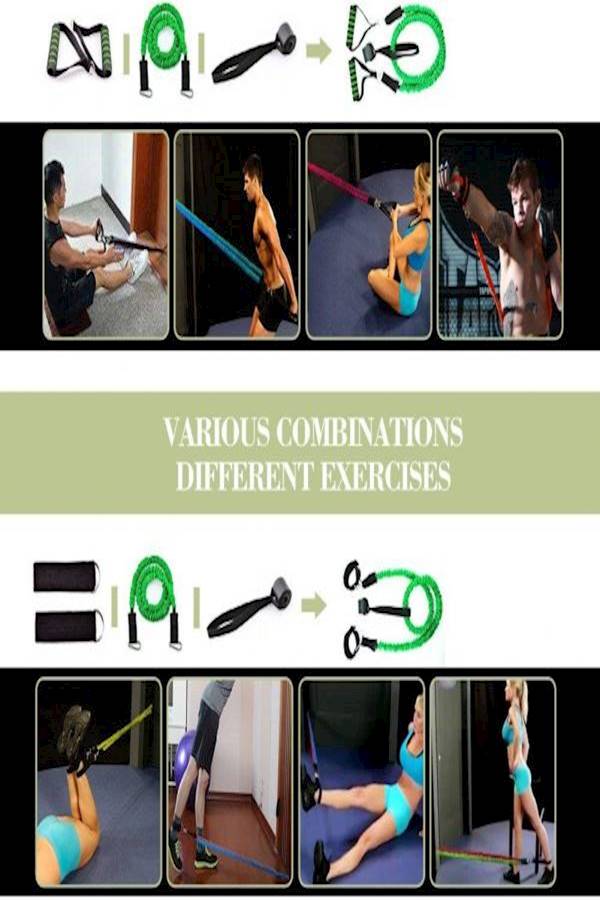 Generic - 11Pcs Resistance Band Set, Heavy Duty Exercise Equipment With Cloth Cover, Door Anchor, Ankle Band And Resistance Band Carrying Case - Image 1
