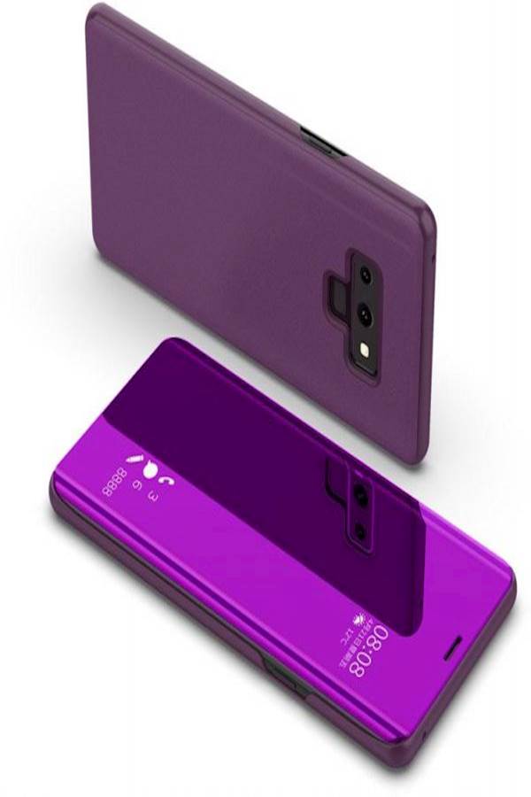 Clear View Standing Mirror Case Cover With Sensor And Flip Smart For Samsung Galaxy Note9 Puple