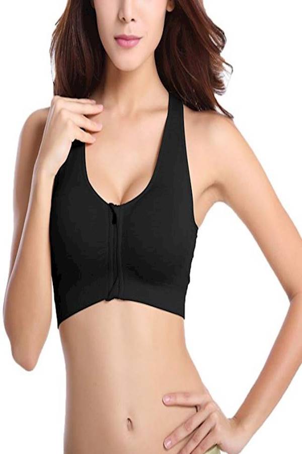 Generic Women's Zip Front Sports Bra Active Yoga Girl Sports Bras, Wirefree Lightweight Comfort Bra with Adjustable Strap for Yoga Running, , Size S - Image 3