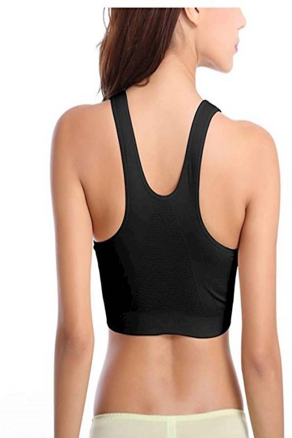 Generic Women's Zip Front Sports Bra Active Yoga Girl Sports Bras, Wirefree Lightweight Comfort Bra with Adjustable Strap for Yoga Running, , Size S - Image 4
