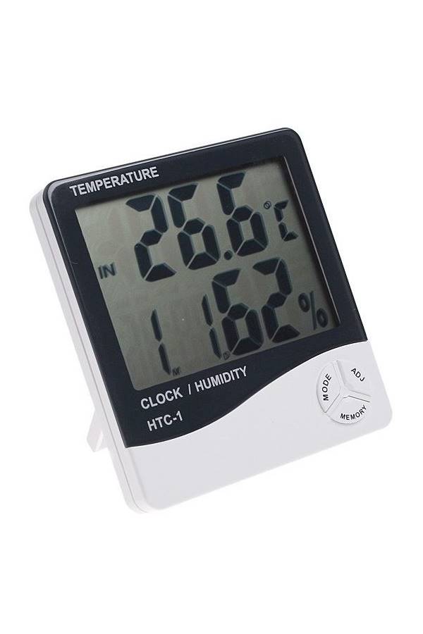 ساعة رقمية بشاشة LCD مزودة بخاصية لقياس درجة الحرارة والرطوبة واختبارهما  - Image 2