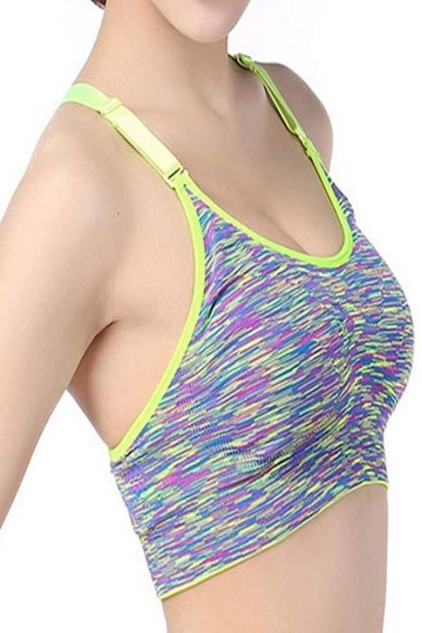 Generic Sports Bras, Women Comfortable Yoga Running Bras With Adjustable Strap And Removable Pad Tank Top Racerback Girl Sports Bra, Size Xl  - Image 5