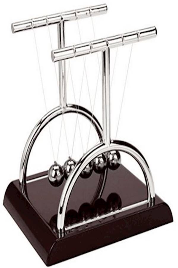T-Shape Arched Plastic Frame Newton's Cradle Pendulum Balls - Image 1
