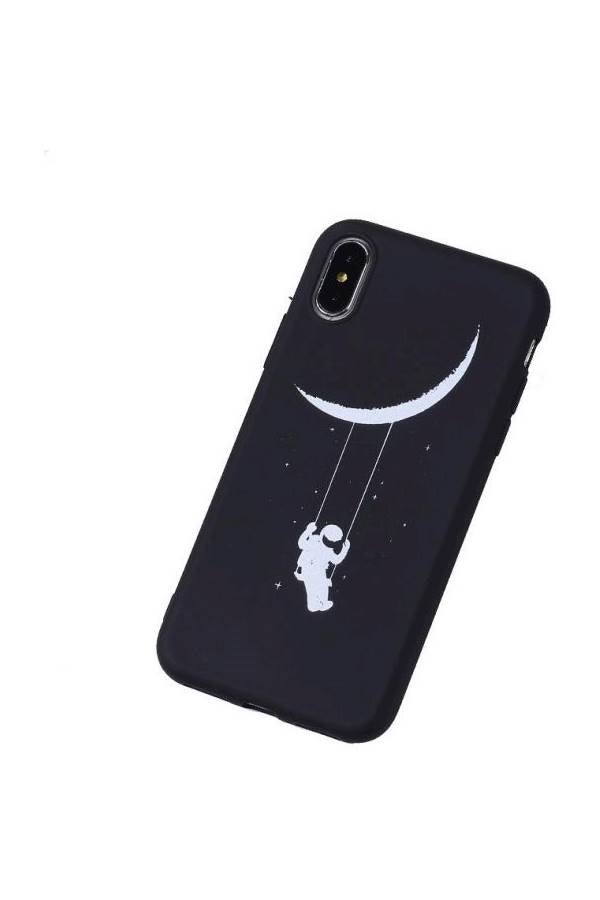 Hot Money Apple iPhone X Creative Astronaut Mobile Phone Shell Full Package Soft Shell Protection Sleeve Black