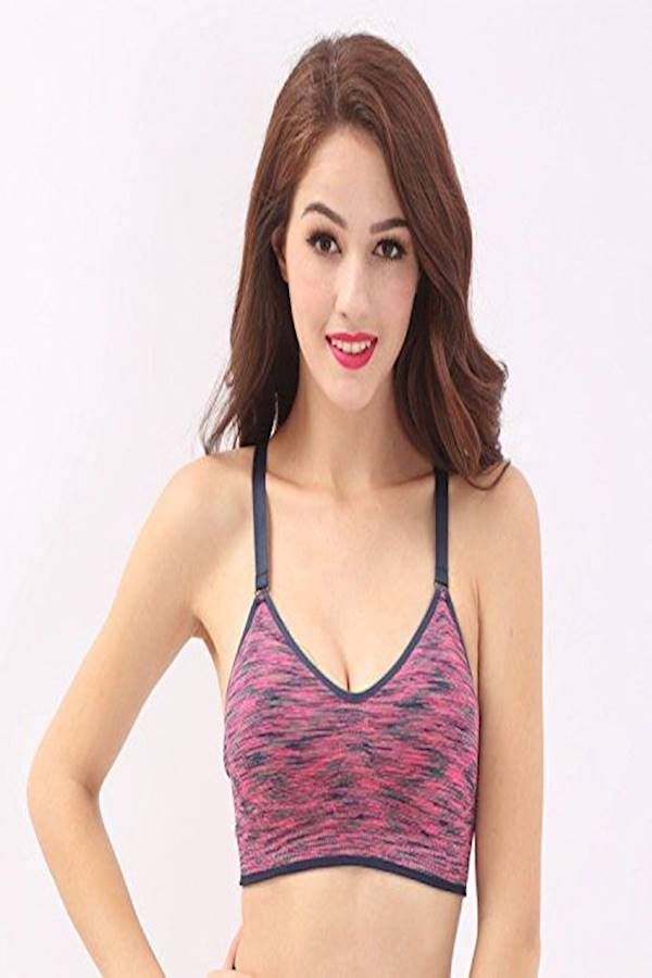 Generic Sports Bras, Women Comfortable Yoga Running Bras With Adjustable Strap And Removable Pad Tank Top Racerback Girl Sports Bra, Size L  - Image 5