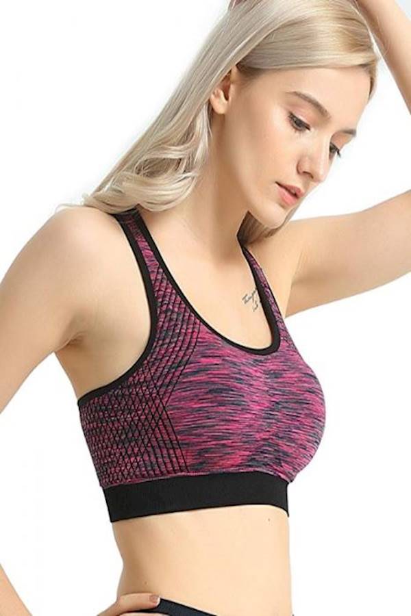Generic Sports Bras, Women Comfortable Yoga Running Bras With Adjustable Strap And Removable Pad Tank Top Racerback Girl Sports Bra, Size L  - Image 3
