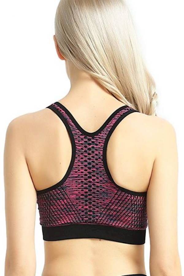 Generic Sports Bras, Women Comfortable Yoga Running Bras With Adjustable Strap And Removable Pad Tank Top Racerback Girl Sports Bra, Size L  - Image 4