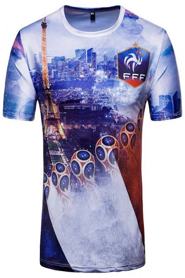 Generic 2018 Football World Cup Jersey Commemorative Personality Football Leisure Sports Short-sleeved T-shirt M code T10