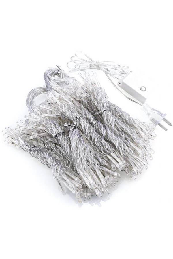 سلسلة مصابيح LED رائعة بتصميم ستارة على شكل سلاسل متدلية من رقائق الثلج بلون أبيض دافئ - Image 3