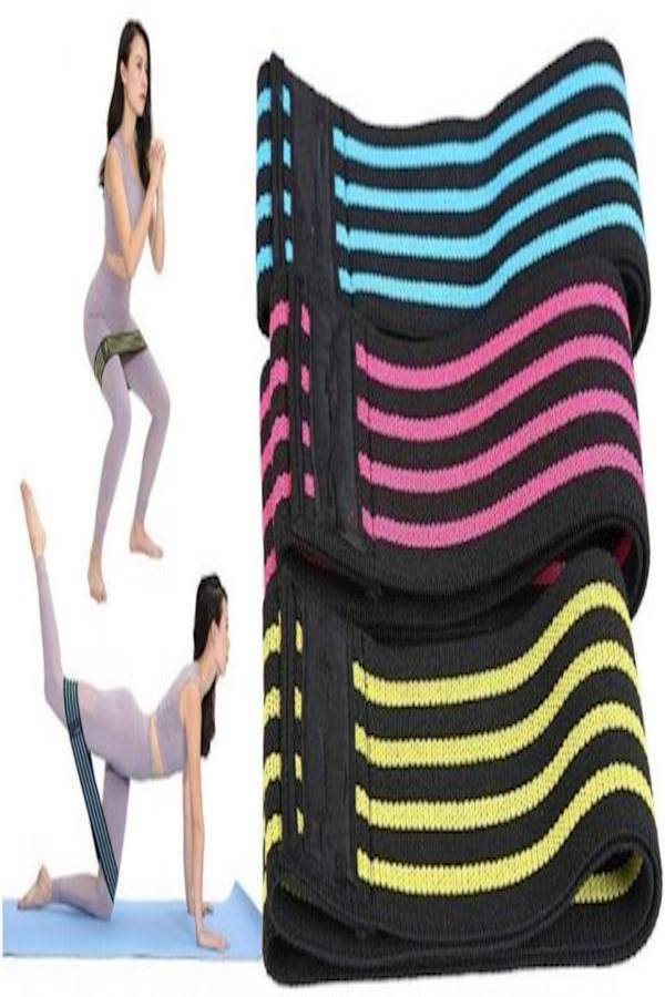 Generic 3Pcs Resistance Hip Bands For Women Non-Slip Circle Loop Band Exercise Bands For Hips With Carry Bag - Image 2