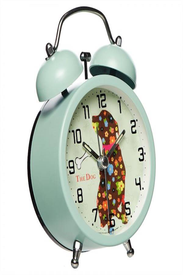 Fashion Table Desk Round Belt Battery Alarm Clock Green  - Image 2