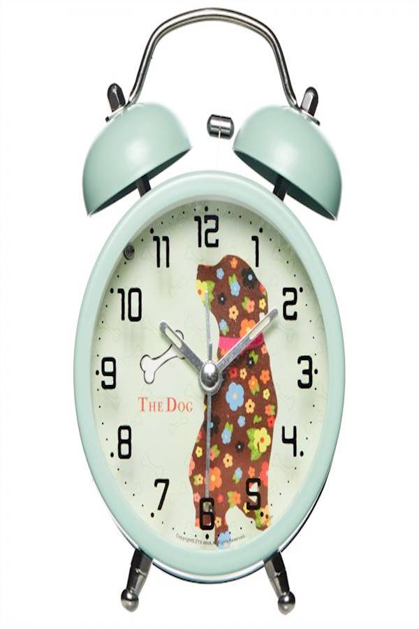 Fashion Table Desk Round Belt Battery Alarm Clock Green  - Image 1