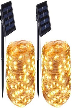 gluckluz Warm Solar String Lights, 200 LED (Pack Of 2)  - Image 1