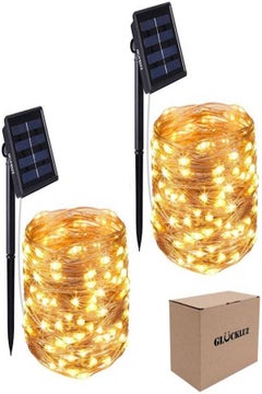 gluckluz Warm Solar String Lights, 200 LED (Pack Of 2)  - Image 5