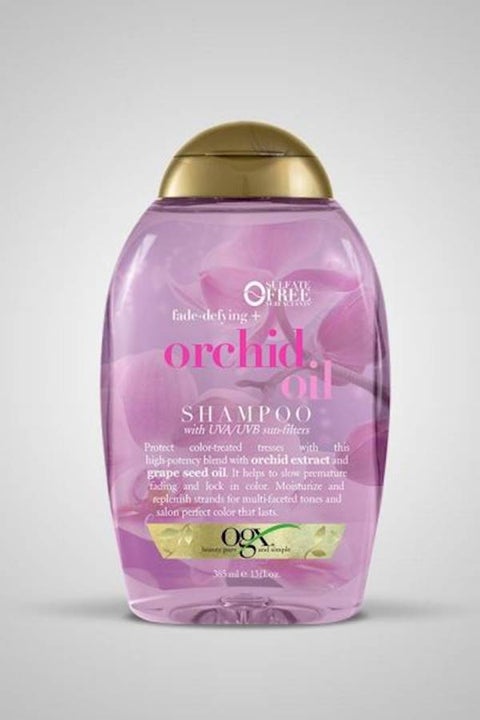 Fade defying orchid oil shampoo with UVA /UVB sun filters