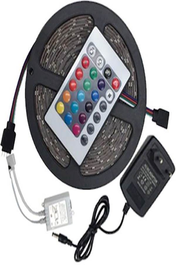 Generic - 5M LED Strip Lights 3528 Water Resistant Rgb With Remote Control And Power Adapter 5meter - Image 1