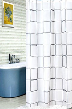 Generic Waterproof Square Printing Shower Curtain White 180x200centimeter  - Image 2