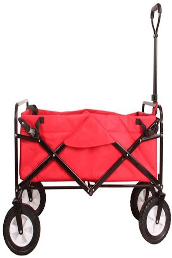 Folding Shopping Cart Trolley Red/Black  - Image 1