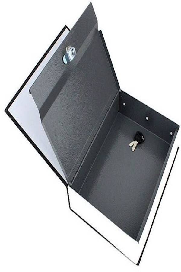 Dictionary Book Safe Security Cash Money Box with Key Lock Black 15.5 x 5.5 x 25cm