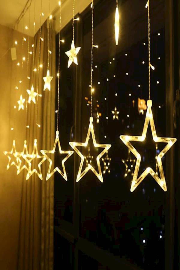 Generic - Led String Five Pointed Star Shape Curtain Ramadan Light White - Image 1