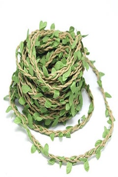 Maston 10M Width 1Cm Wax Cord With Leaves Artificial Vine Fake Plant Garland Wedding  - Image 1