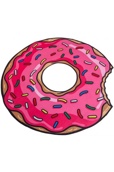 Donut 3d Printing Fun Beach Towel Multifunction Picnic Mat Shawl Multi Color