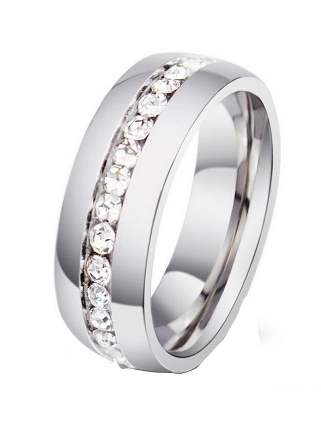 Stainless Steel Cubic Zirconia Middle Single Rounded Ring - v1555604662/N23812068A_1