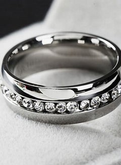 PEORA Stainless Steel Cubic Zirconia Middle Single Rounded Ring  - Image 2