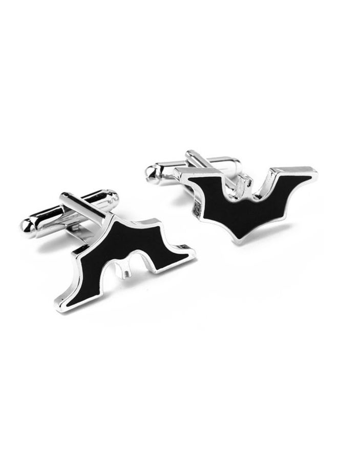 PEORA Silver Plated Alloy Batman French Shirt Cufflink - Image 1