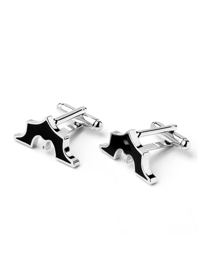 PEORA Silver Plated Alloy Batman French Shirt Cufflink - Image 2