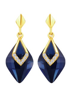 PEORA 18K Gold Plated Brass Cubic Zircon Dangle Earrings 