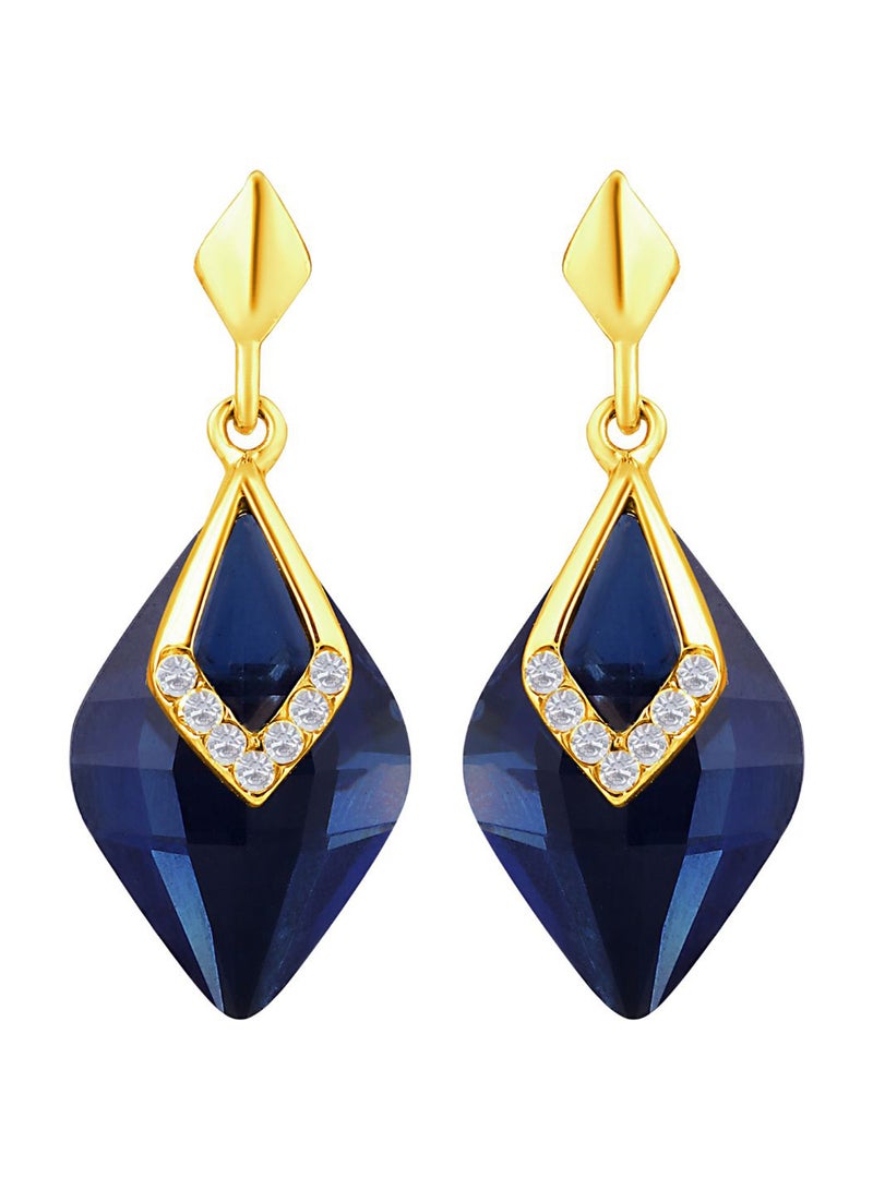 PEORA 18K Gold Plated Brass Cubic Zircon Dangle Earrings