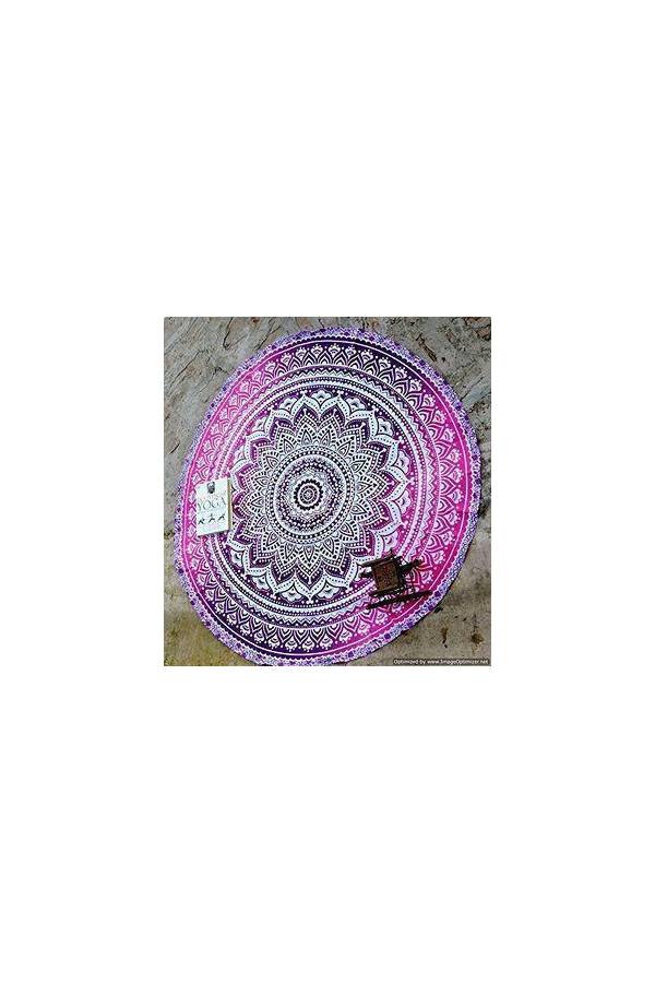 Printed Pattern Beach Towel Pink/Blue/White 160x160cm - Image 3