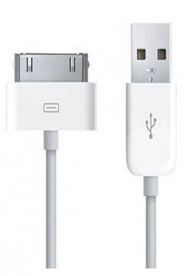 ماركة غير محددة كابل USB سلكي للشحن ومزامنة البيانات لأجهزة آيفون 3Gs/ 4/ 4S/ 4Gوآي باد 1/2/3 وآي بود 5 بطول متر واحد أبيض  - Image 1