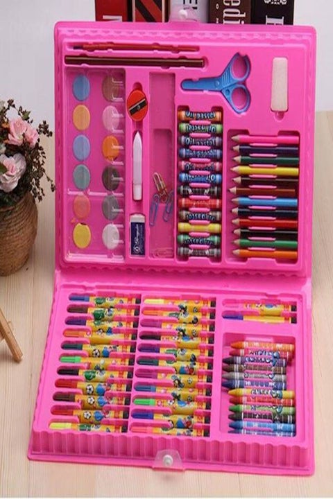 Drawing Pen Art Set Painting Sketching Colour Pencils Glue With Case For Children