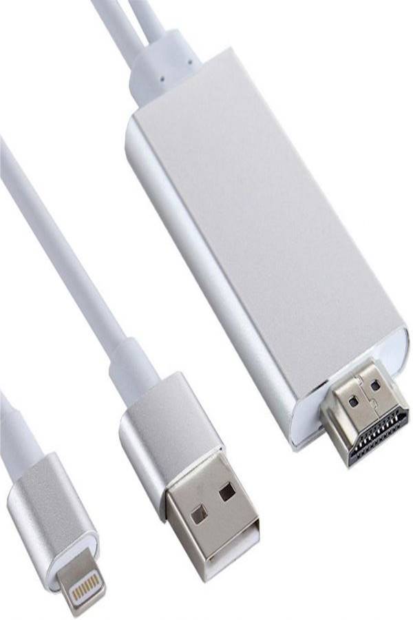 كابل لشحن الطاقة بمنفذ USB/ Hdmi/ Hdtv لأجهزة آيفون 7/ 7 بلس/ 6S بلس/ 6 بلس/ 6S/ 6/ 5S/ 5/ 5C - Image 1
